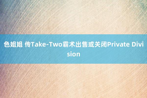 色姐姐 传Take-Two霸术出售或关闭Private Division