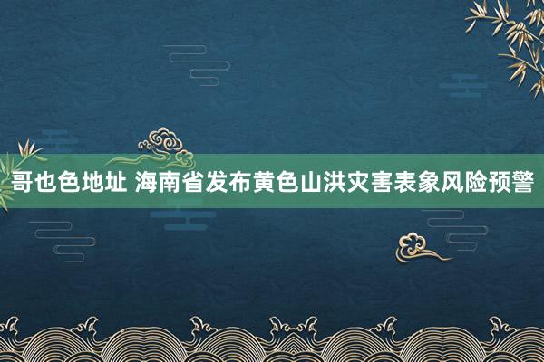 哥也色地址 海南省发布黄色山洪灾害表象风险预警