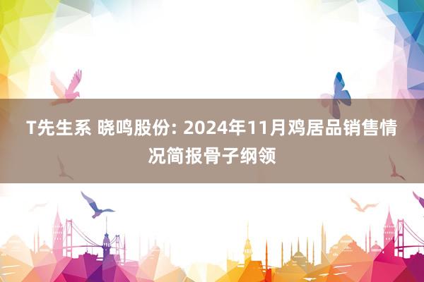 T先生系 晓鸣股份: 2024年11月鸡居品销售情况简报骨子纲领